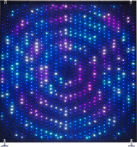 image of blue light pattern on light wall