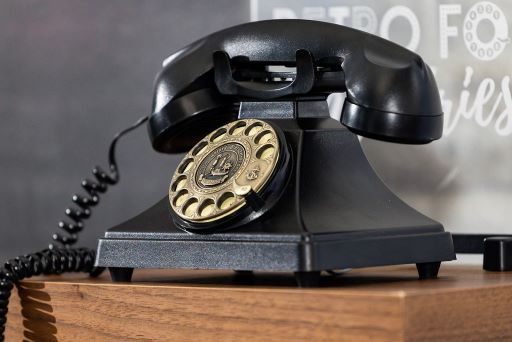 image of vintage phone used as audio guest book