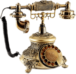 image of a vintage gold phone
