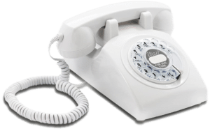 image of a white retro phone