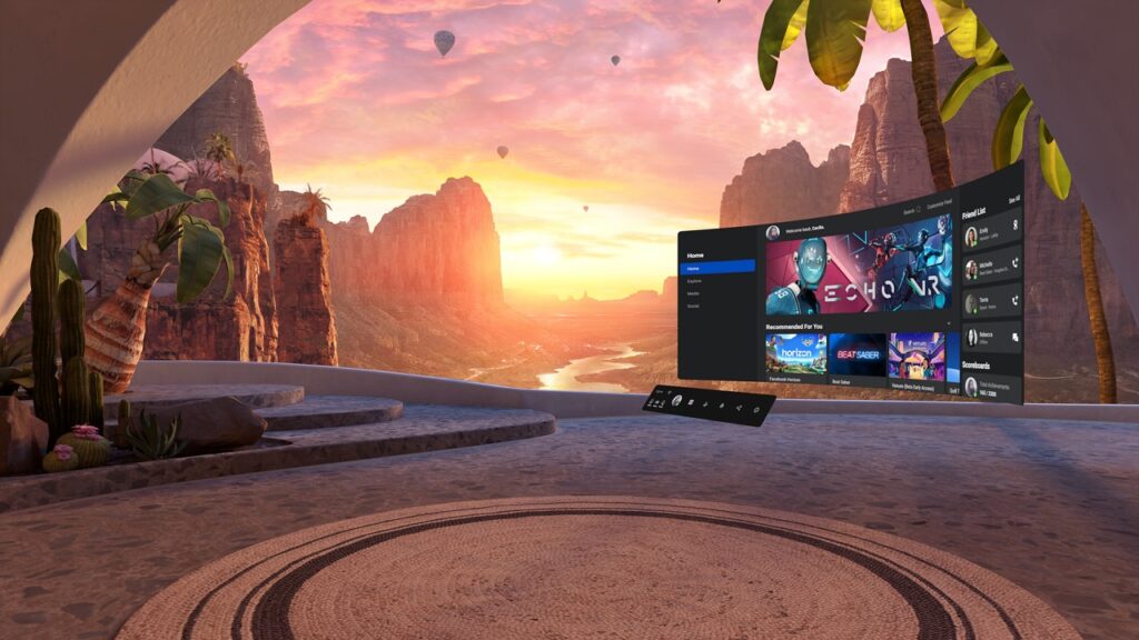 image of oculus quest home screen