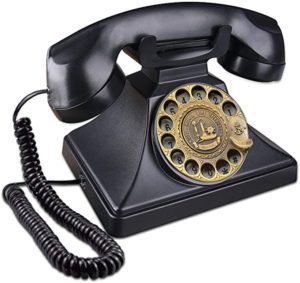 image of a black vintage phone